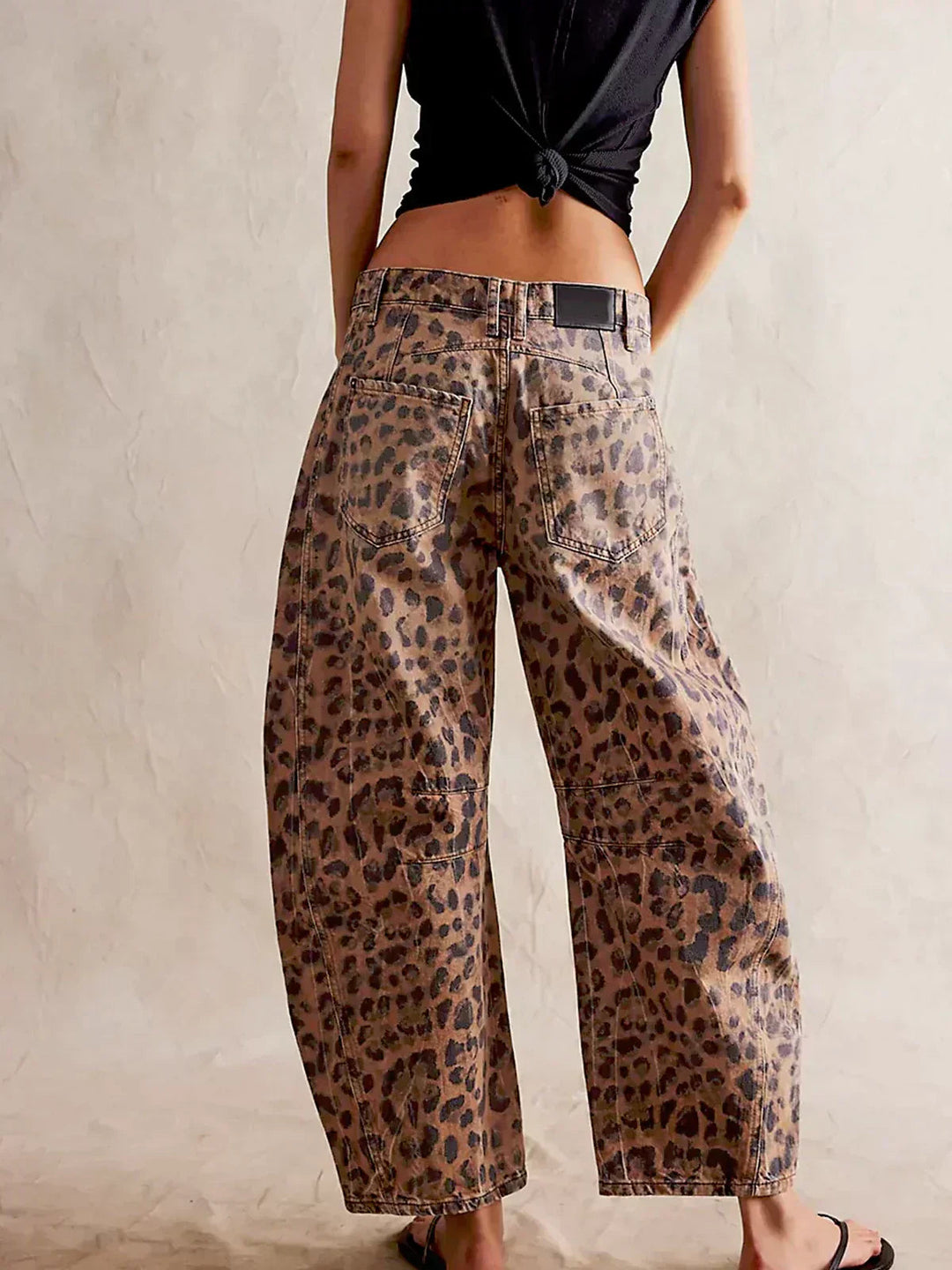 Maya | Women’s Leopard Print Wide Leg Jeans Luvy Boutique